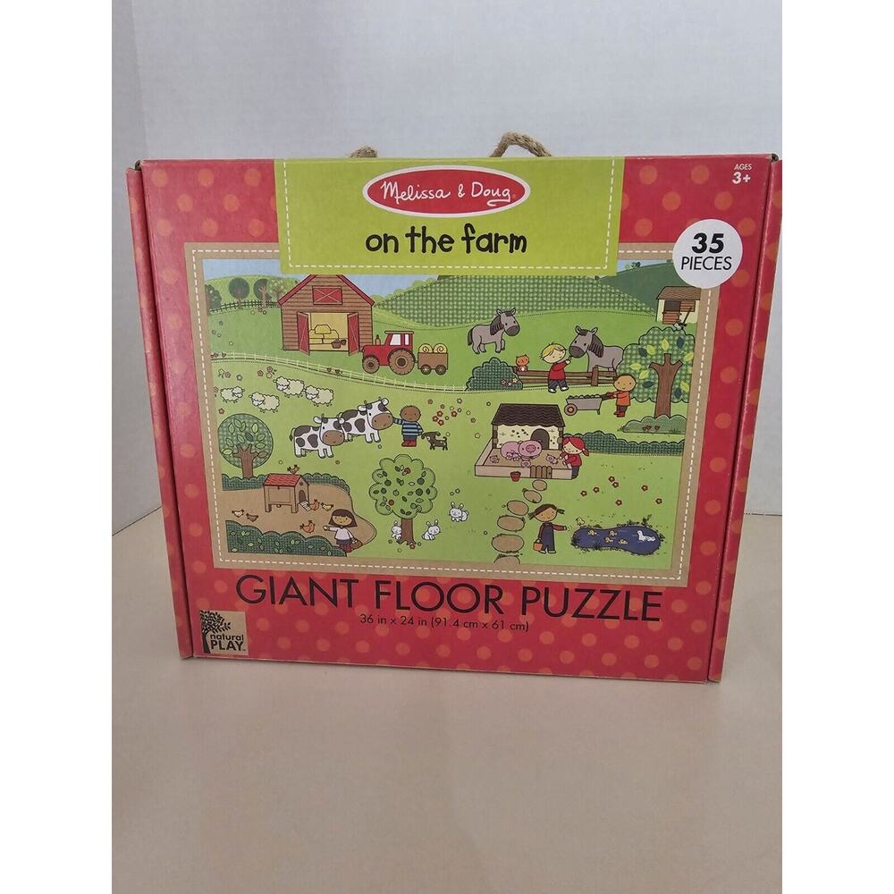 Melissa & Doug On The Farm Giant Floor Puzzle 36"x24" Ages 3+ Sealed 35 Pieces